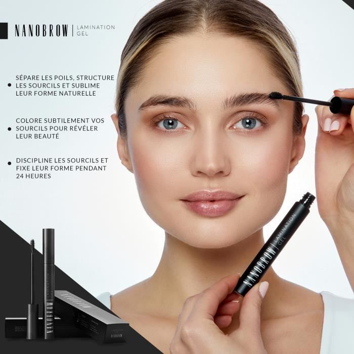 Gel pour sourcils - NANOBROW - Lamination Gel Transparent - Gel clair - Sourcils bien dessinés - Texture légère