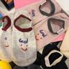 Cloth Label Socks Early Spring Embroidery Smiley Face Letters Do Not Fall Off The Boat Socks Korean Fashion Cute Invisible Socks Cotton
