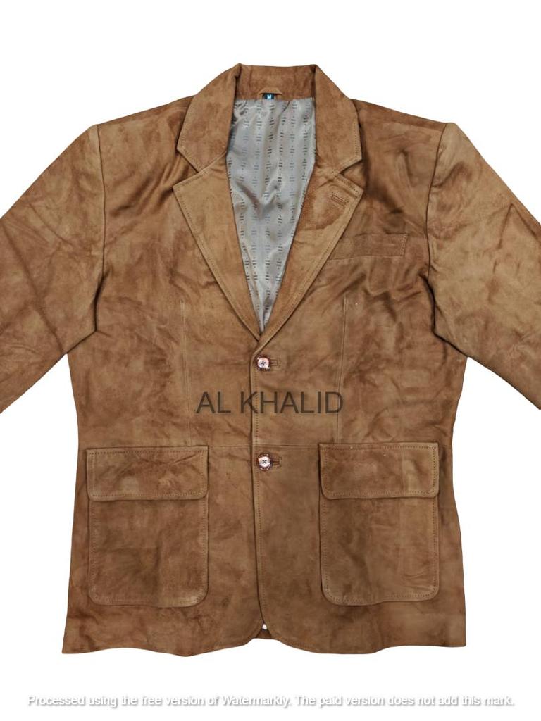 Designer New Men Casual Formal Stylish Brown Genuine Soft Suede Leather Blazer