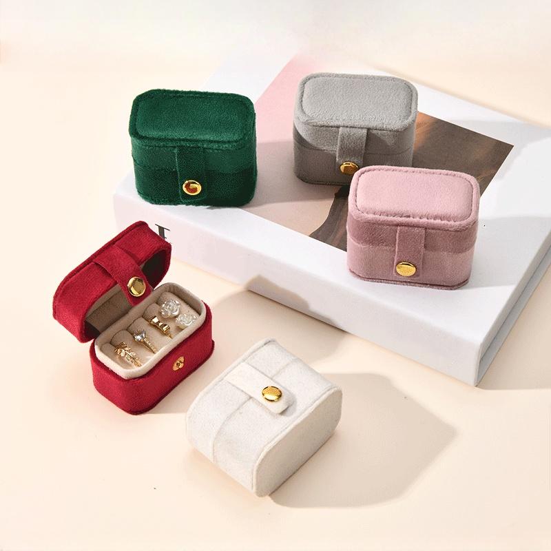 Mini Jewelry Storage Organizer Box Ring Earring Storage Box Portable Travel Handheld Small Jewelry Box Case