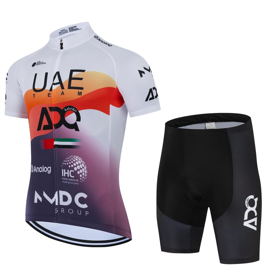 New UAE Team Cycling 2026 Jersey Set Men Short Sleeve Cycling Clothing Road Bike Shirts Suit Bicycle Bib Shorts MTB Ropa Maillot
