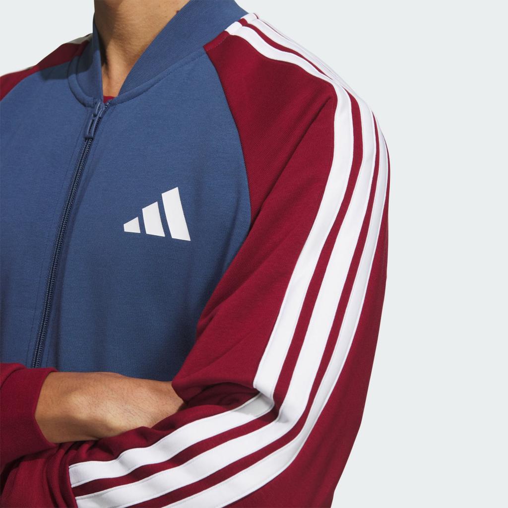 Adidas Tracksuit Comfortable Zipper Long Sleeve Top Drawstring Versatile Simple Long Pants Casual Sports Set Unisex Tracksuits Uniform-Blue Red JZ0108