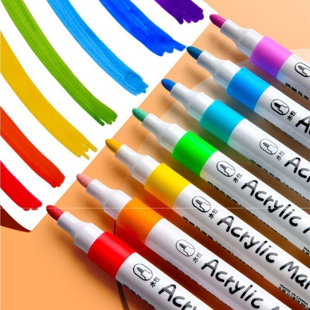 Fine Nib Acrylic Marker Pen Set 80 Colors Child Painting Graffiti Pens Stationery Supplies