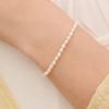 SILBER Süßwasserperlen 4mm Armband RC0390
