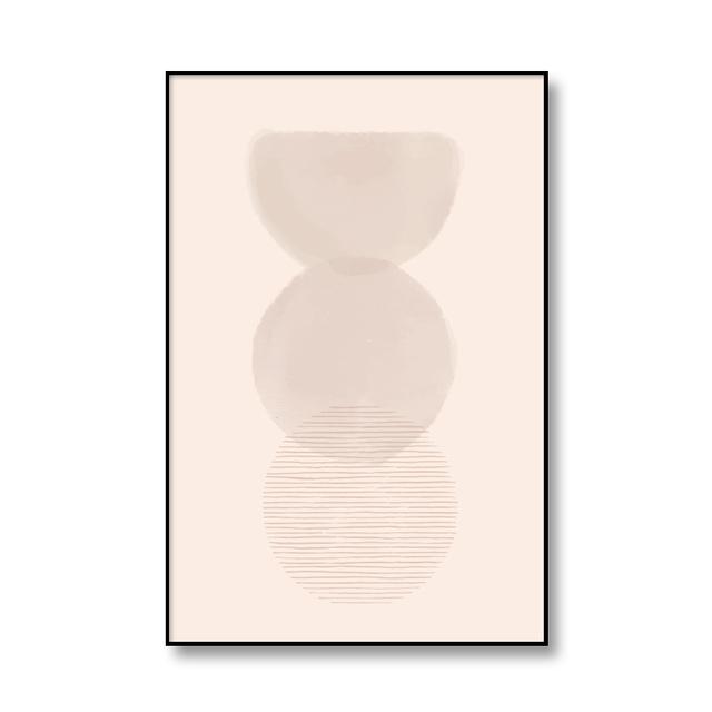 Abstract Circle Line Poster Modern Mid Century Canvas Painting Boho Geometric Wall Art Print Picture for Living Room Home Decor