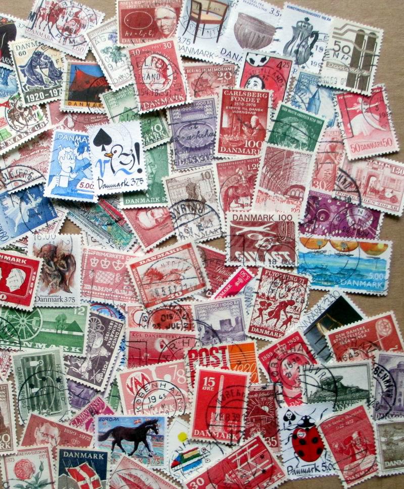 Real Used Denmark Post Stamps Postage 300 Different Collectible Postage Stamps Collecting Scrapbook Material For Scrapbooking
