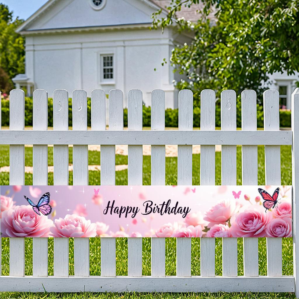 Birthday Decoration Backdrop Birthday Backdrop Birthday Banner Floral Celebration Decor For Event Celebration Personalized