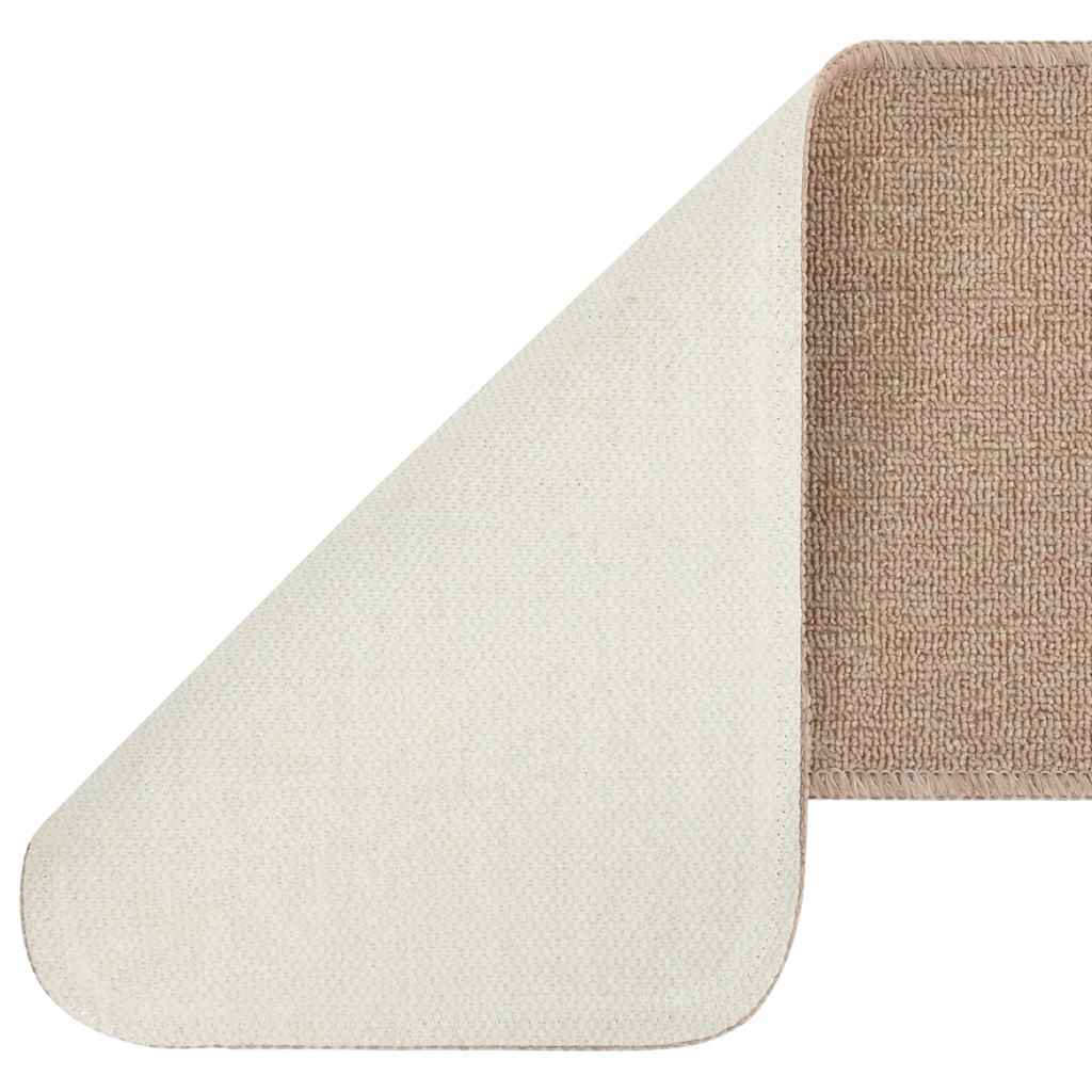 Non Slip Stair Mats 15 Pcs 60 X 25 Cm Beige Rectangular