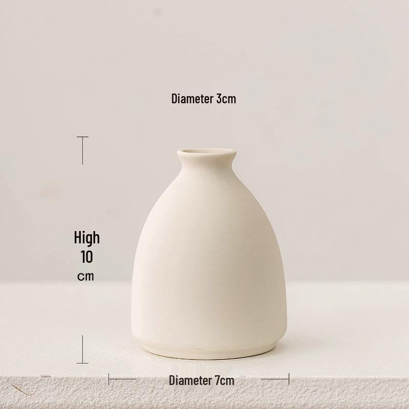 Nordischer Weißer Kleiner Weinschrank Vase: Einfaches Blumenarrangement für Wohnzimmer oder Schreibtischdekoration