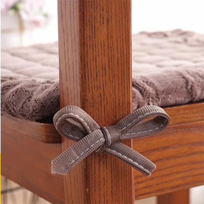 Winter Plush Cushion With String Home Decoration Non-slip Dining Chair Cushion Student Cushion Office Computer Chair Mat