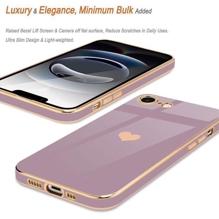 Coque de protection pour iPhone 16e - BOOLING - Motif Cœur - Antichoc - Ultra Slim - Violet