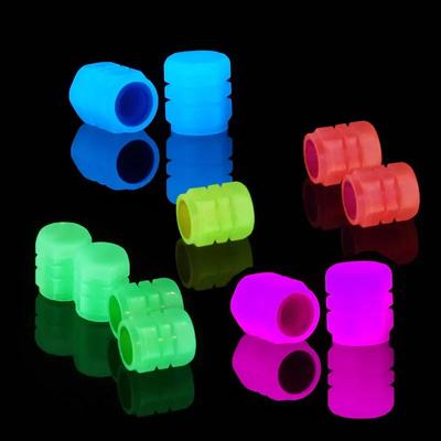 8 Stück Leuchtende Reifenventilkappen Motorrad Fahrrad Rad Universal Schlauch Reifen Fahrradventilkappe Fluoreszierend Nacht Dekoration ABS