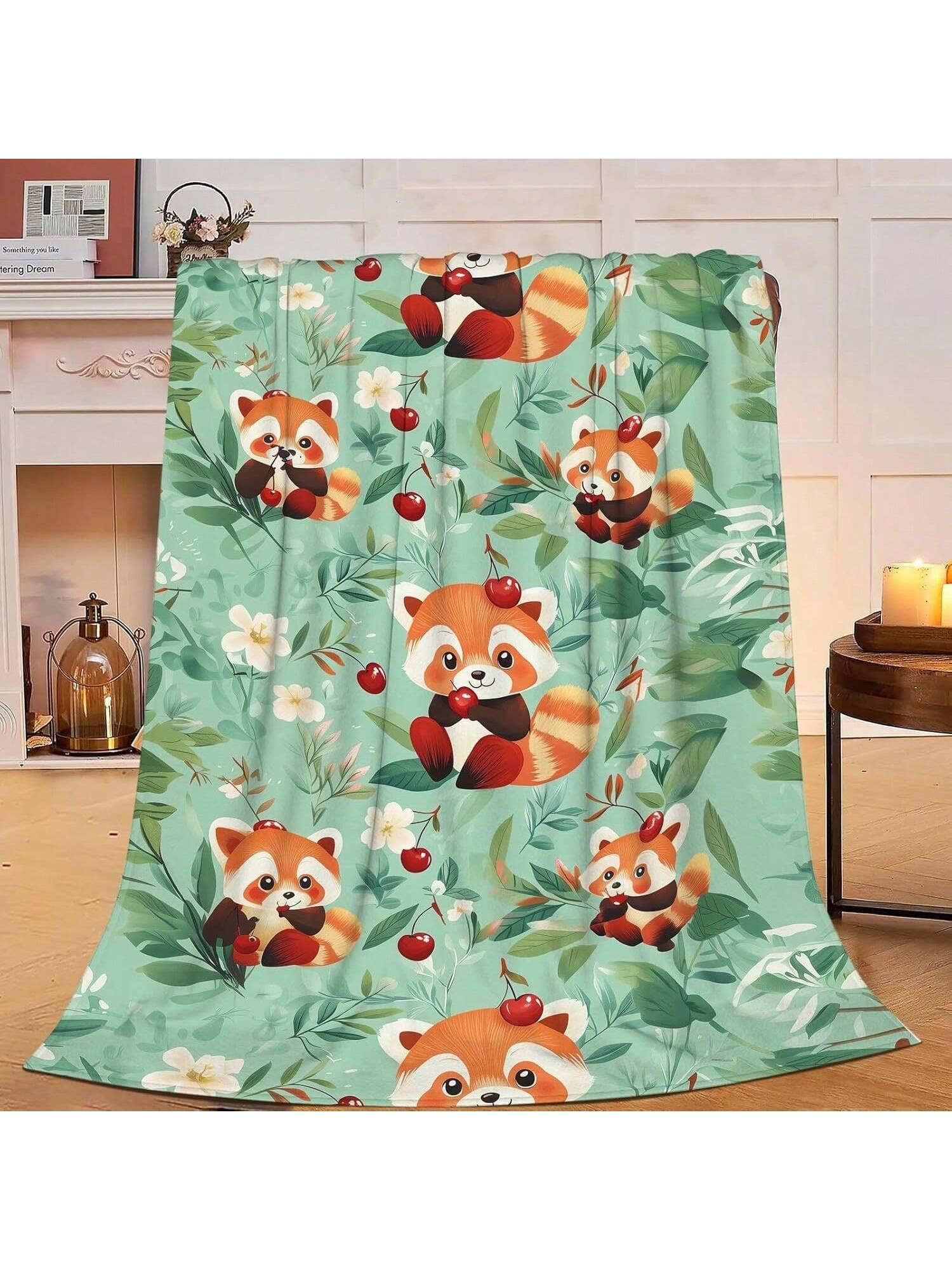 

Плед с красной пандой Милый мультяшный Подарок с красной пандой Для Взрослых Женщин Мужчин Мягкий Уютный Теплый Плюшевый Пушистый Флисовый Плед Декор на День Рождения Фестиваль 75X95CM серый