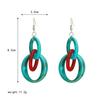 Geometric Color Matching Earrings Women's Round Ring Pendant Multi Ring Exaggerated Earrings