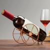 Iron Wheels Design Wine Holder Rose Gold Wine Bottles Stand Creative Red Wine Rack  Kitchen
