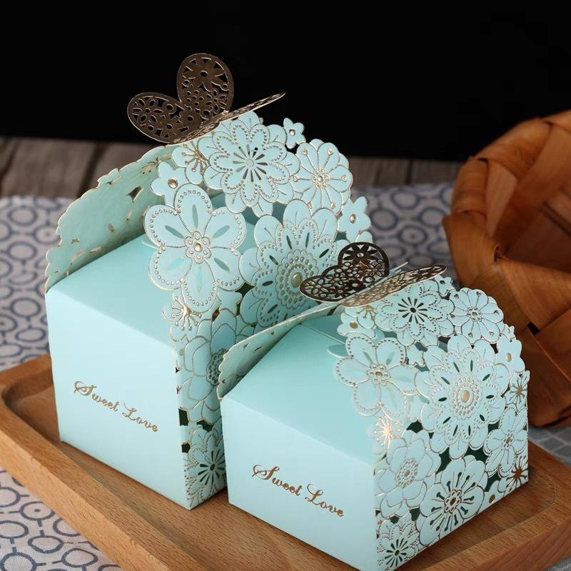 Birthday Party & Baby Shower Decorations - 10-Piece Butterfly Candy Boxes, Wedding Chocolate Gift Packaging