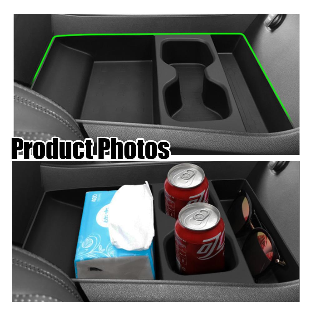 Center Console Lower Organizer Tray For Hyundai Santa Fe 2025 2025 2026 TPE Interior Insert Black Car Cup Holder Car Accessories
