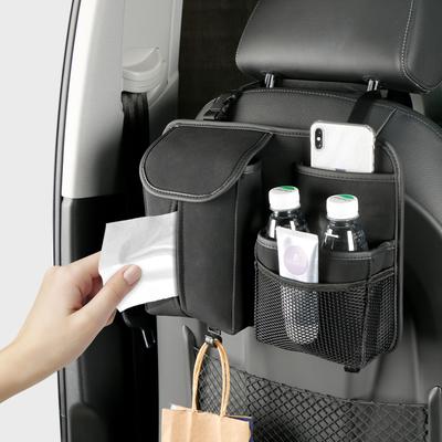 Car Seat Back Storage Bag Hanging Bag Car Seat Back Storage Bag with Hook Suede Paper Drawer Car Tissue Box Car
