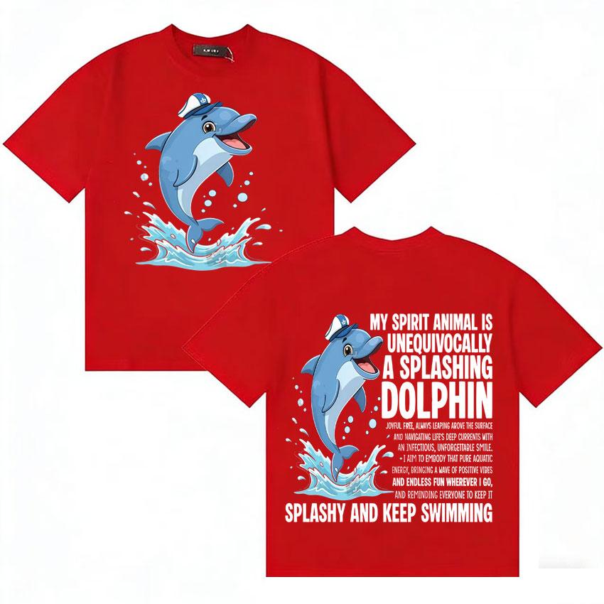 

Funny Dolphin Sayings Meme TShirt Unisexs Womens Novelty Aesthetic Tshrits Summer Oversized Casual Cozy Hip Hop Teenagers Clothing S