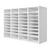 Wooden Literature Organizer 36 Compartments with Adjustable Shelves White