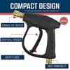 High Pressure Washer Gun & Foam Cannon Kit - 1/4" Quick Connect with M22-14 Adapter for Karcher K/Nilfisk/Bosch Washer