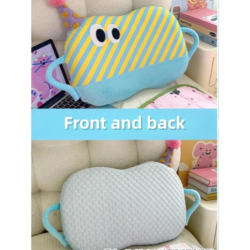 32cm Dopamine Stripe Plush Soft Pillow Cute Wear Hat Doll Warm Cushion Home Decoration Kids Toys Birthday Gift