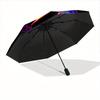 1pc Lightning Pattern Automatic Folding Umbrella - Portable Foldable Design with 8 Ribs, Durable Plastic & Iron Frame, Casual Outdoor Access