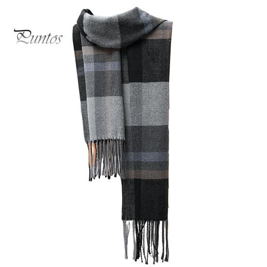 Scarves Men Scarf British Style Classic Plaid Fringed Tassels Soft Keep Warm Faux Cashmere Autumn Winter Adults Long for Riding
