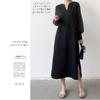 Maxi Loose Slimming Simple Office White [JINJUDUO] Women's Long-Sleeved Dress, Fit, Thin, Stretchy, Effect, Design, Casual, Wear,