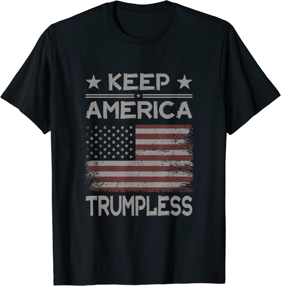 2025/Keep America Trumpless Anti Trump American Flag Unisex T-Shirt Unisex T-Shirt S