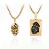 Gold and Silver Heart Couple Pendant Necklace - Fashionable Hip-Hop Valentine's Day Gift