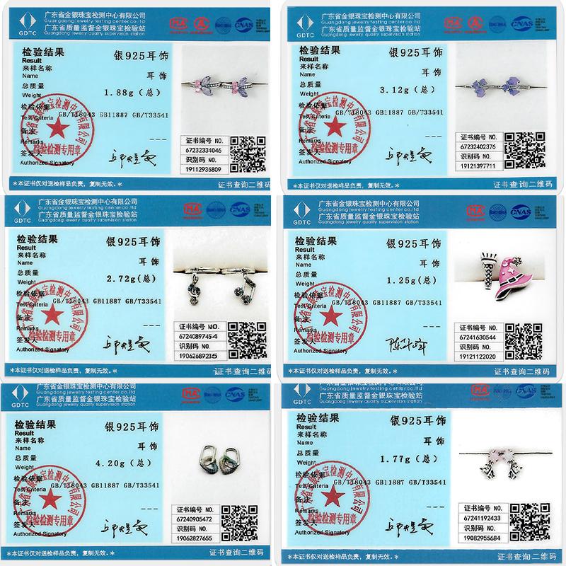 New Original 925 Silver Hoop Earrings Purple Zircon Flowers Butterflies Studs Earring For Women Wedding Engagement Gift