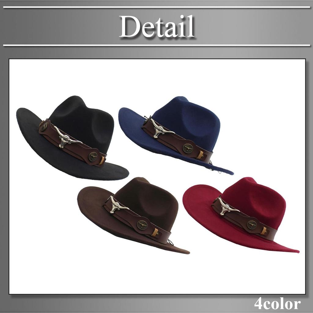Buzz Selection Cowboy Retro Stylish Jazz Western Hat CAQ265 Men's (Black)