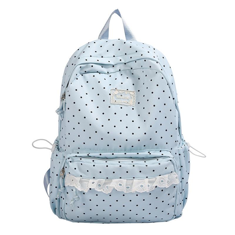 Zaino scolastico coreano ins a pois zaino femminile alto valore carino zaino scolastico per studenti grande capacità leggero zaino da viaggio per il tempo libero