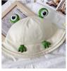 Frog Bucket Hat for Women Cute 3D Big Eyes Frog Sun-Shade Travel Novelty Fisherman Cap Foldable Daily Commute Kawaii Basin Hat