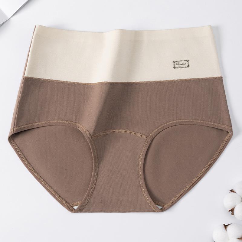 Ladies Spring and Autumn Cotton 10A Antibacterial Cotton Long Crotch High Waist Briefs