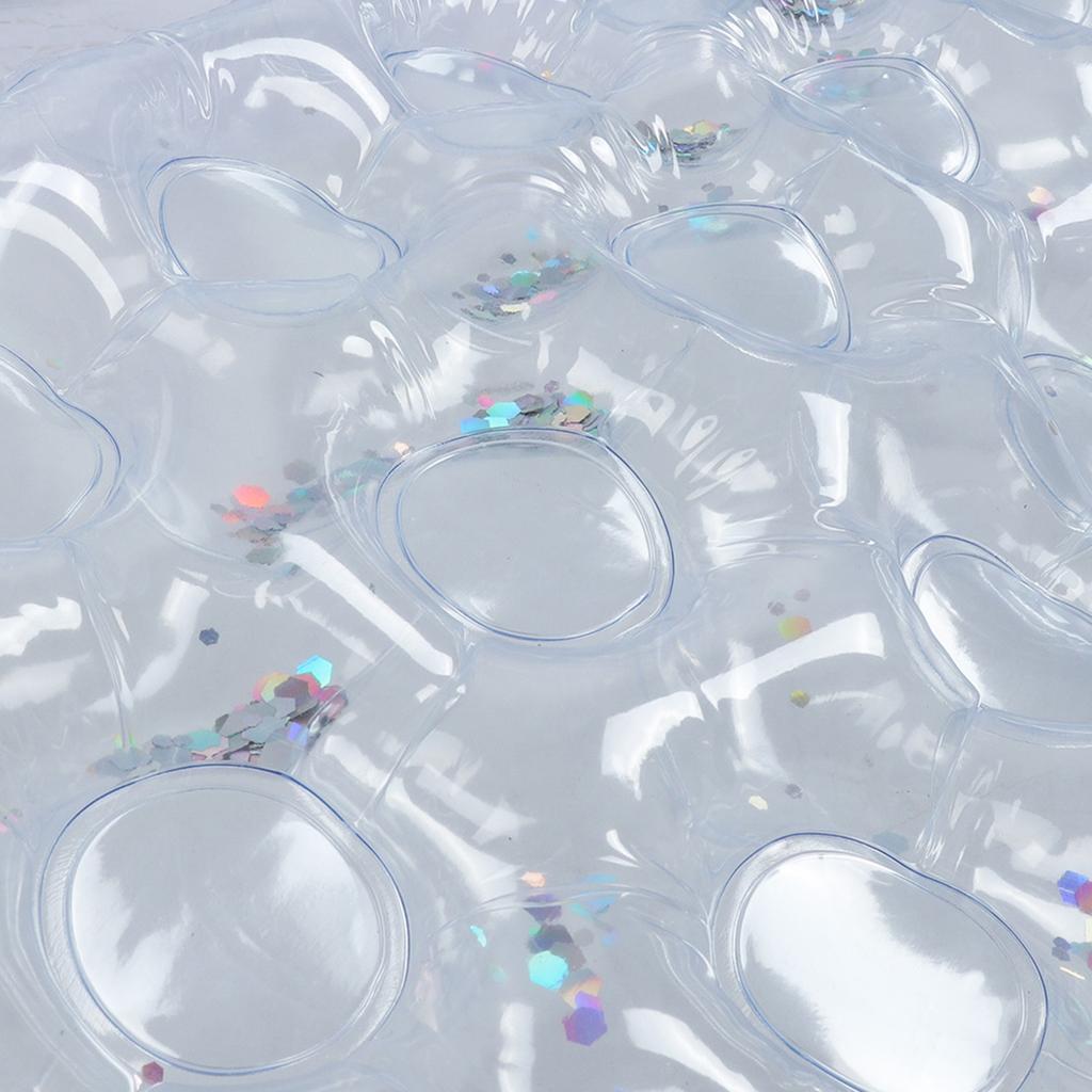 Durable Inflatable Pool Float Cushion Bed Mattresses Summer Water Toy with Silver Paillette