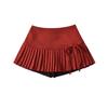 Sweet Dot Mini Skirt Bowknot A-line Short Skirts Sweet Pleated Skirts for Women  Ladies