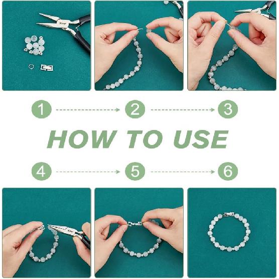 SUPERFINDINGS 20Pcs 2 Styles Platinum Fold Over Clasps Brass Bracelet Necklace Jewelry Clasps Foldover Clasps Watch Band Clasps Closure End Caps for