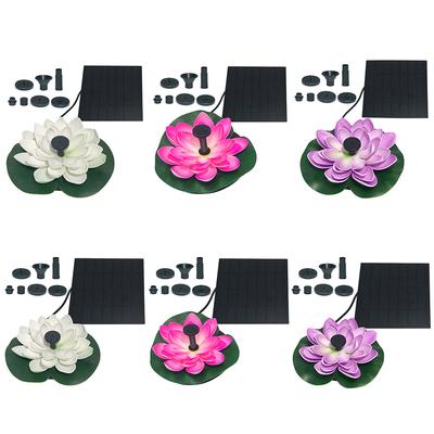 Lotus Shape Pond Decoration Life Up To 20000 Hours Solar Powered Waterfall Fountain 2.5W Water Lily Ornaments for Decore Garden