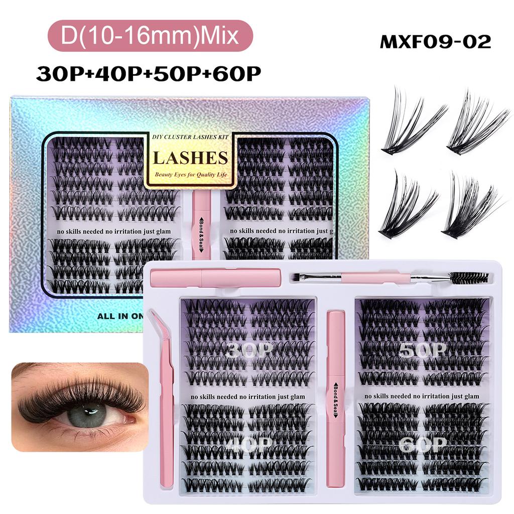 Segmented Eyelash Set, Thick False Eyelashes Three-Dimensional Diy Hot Melt Multi-Hair Grafted Eyelashes Fd Set