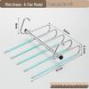 Stainless Steel Multi-Layer Folding Clothes & Pants Rack - Non-Slip, Retractable with Clips for Dormitory Use.