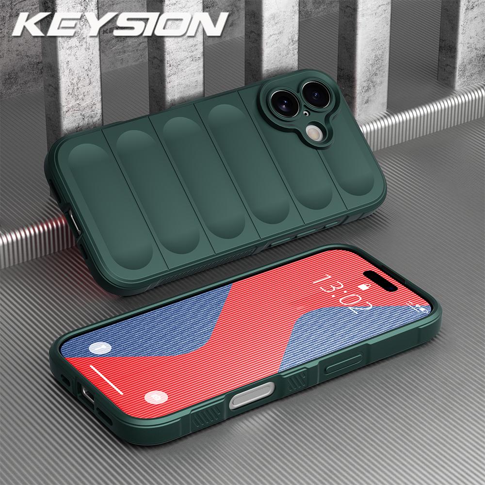 KEYSION Shockproof Matte Phone Case for iPhone 17 Pro Max 2025 Anti-skid Soft Silicone Phone Back Cover for iPhone 17 17 Air