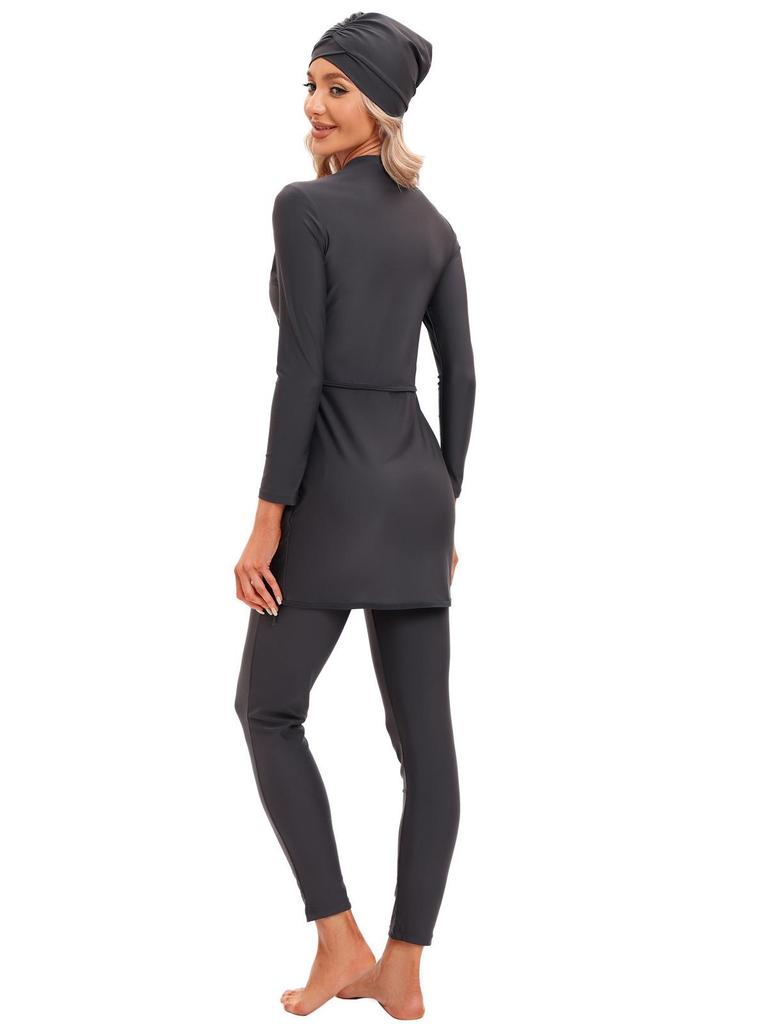 2023 Damen Einfarbig Konservativer Muslimischer Badeanzug für Strand