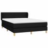 3126647 vidaXL Lit à sommier tapissier avec matelas Noir 140x200 cm Tissu