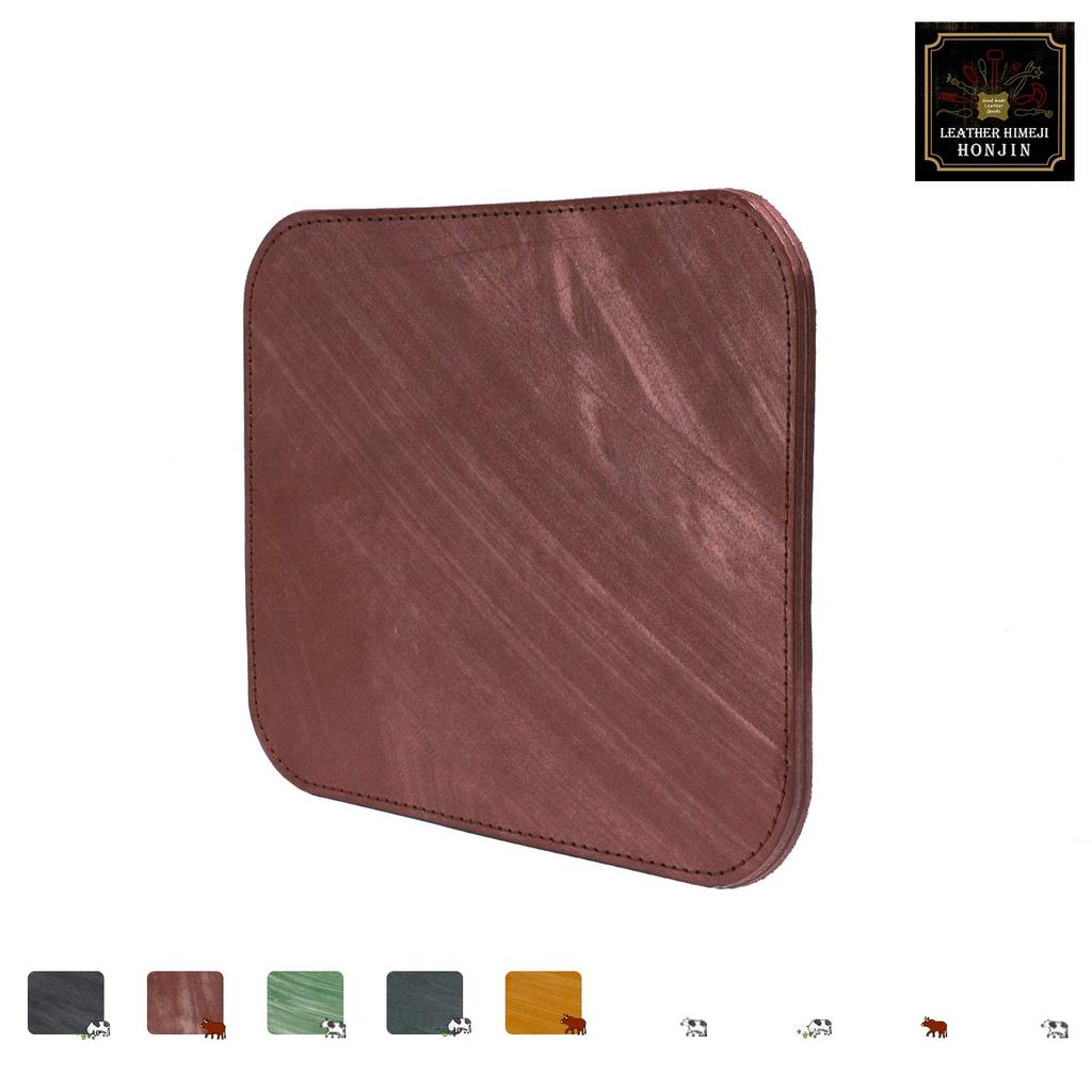 Himeji Genuine Leather Mouse Bridle Leather [Leather Honjin] Pad, (Royal Brown)