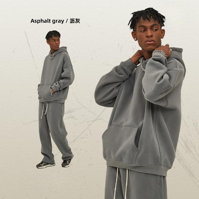 EastRogue New Loose-fitting 350g Fleece-lined Trendy Hoodie for Men, Oversized and Thickened with A Hood.