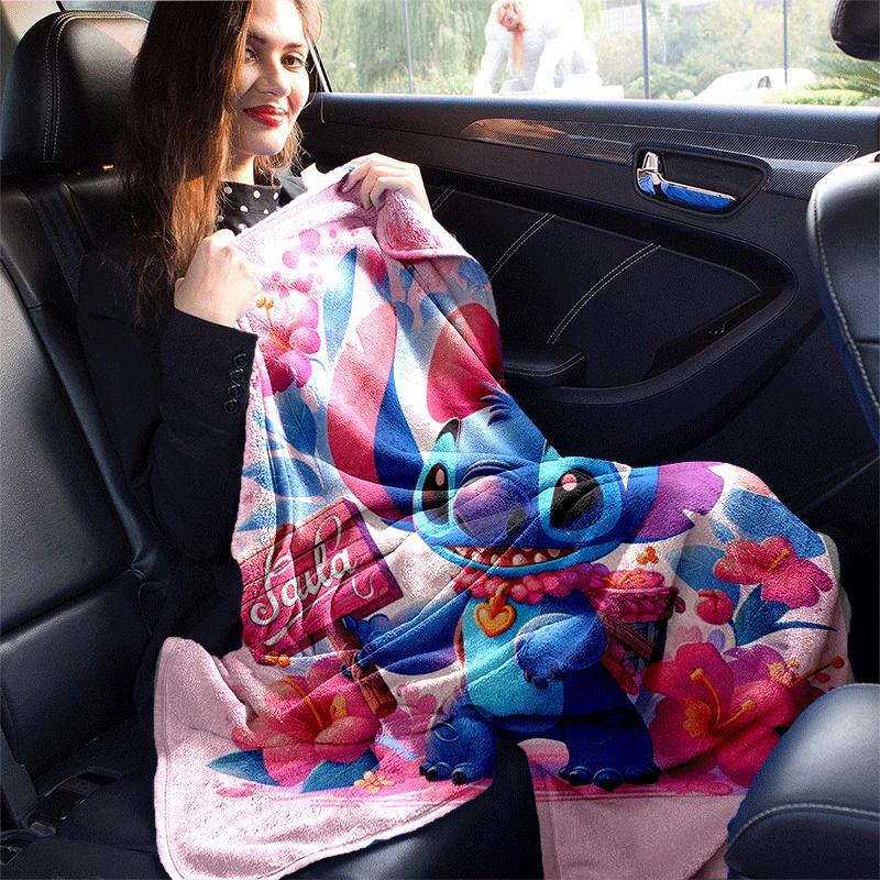 1pc Stitch Printing Blanket - Soft, All-Season Throw for Office Blanket,Personalized Gift with Adorable Cartoon Design