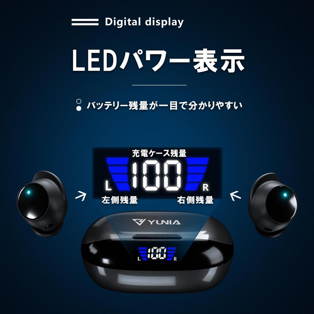 YUNIA Y100 True Wireless Earphones, Ear Wing Design with ENC Noise Cancelling, Bluetooth 6.0 IPX7, Up To 48 Hours Playback