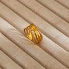 1Pcs Stainless Steel Ring Set with Zirconia, Metal Style Finger Ring, Index Finger Ring